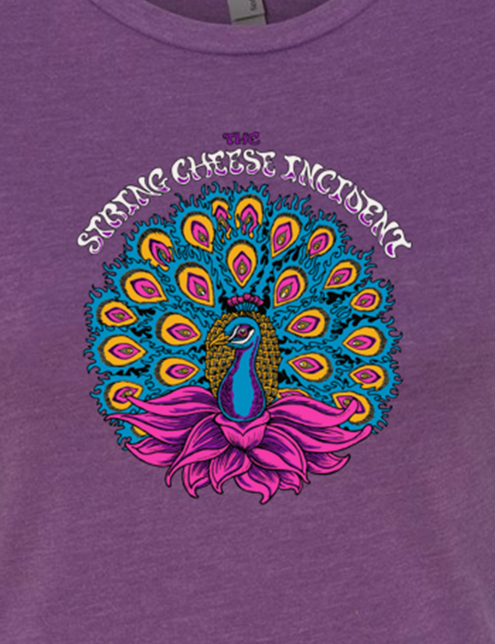 The String Cheese Incident - T-shirts- Women - Peacock Purple Closeup Detail