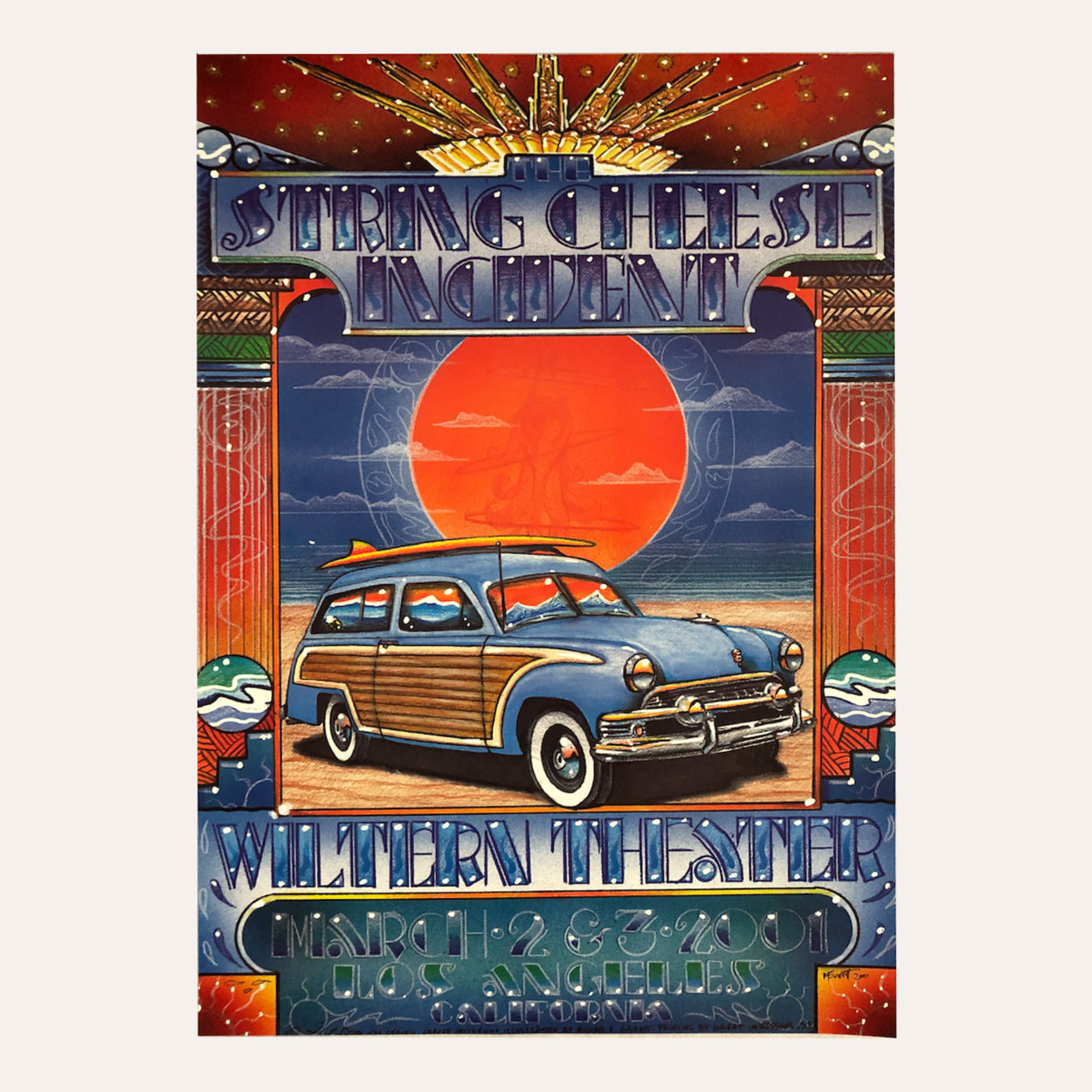 The String Cheese Incident - Show Poster - Gig Poster - Wiltern Theater, Los Angeles - March 2nd and 3rd, 2001